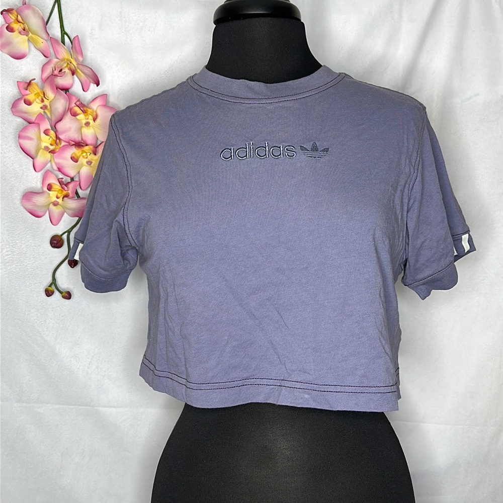 adidas blue crop top
